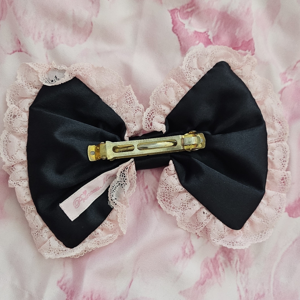 Ma*rs Princess Melody Agejo Gyaru Sweet Lolita Oversized Pink And Black Barette - Picture 3 of 7